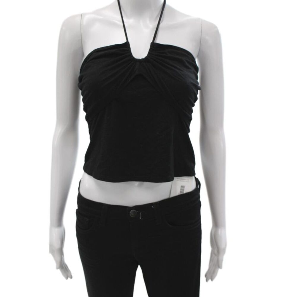 Reformation Womens Cropped Black Halter Tank Sleeveless Tencel Lyocell Size M